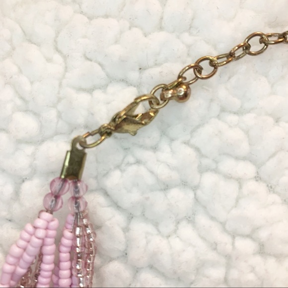 Pink multi strand beaded statement necklace - Picture 7 of 7